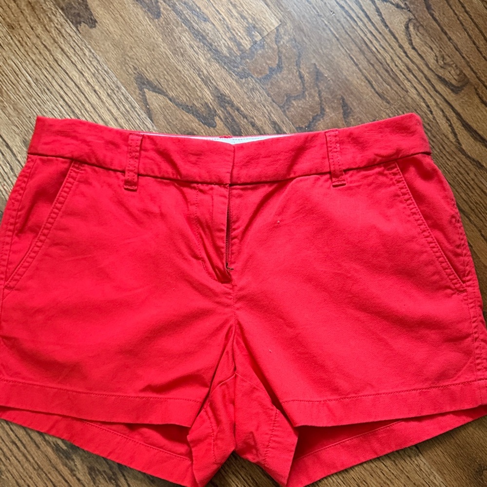 J. Crew Bright Red Cotton Bermuda Shorts